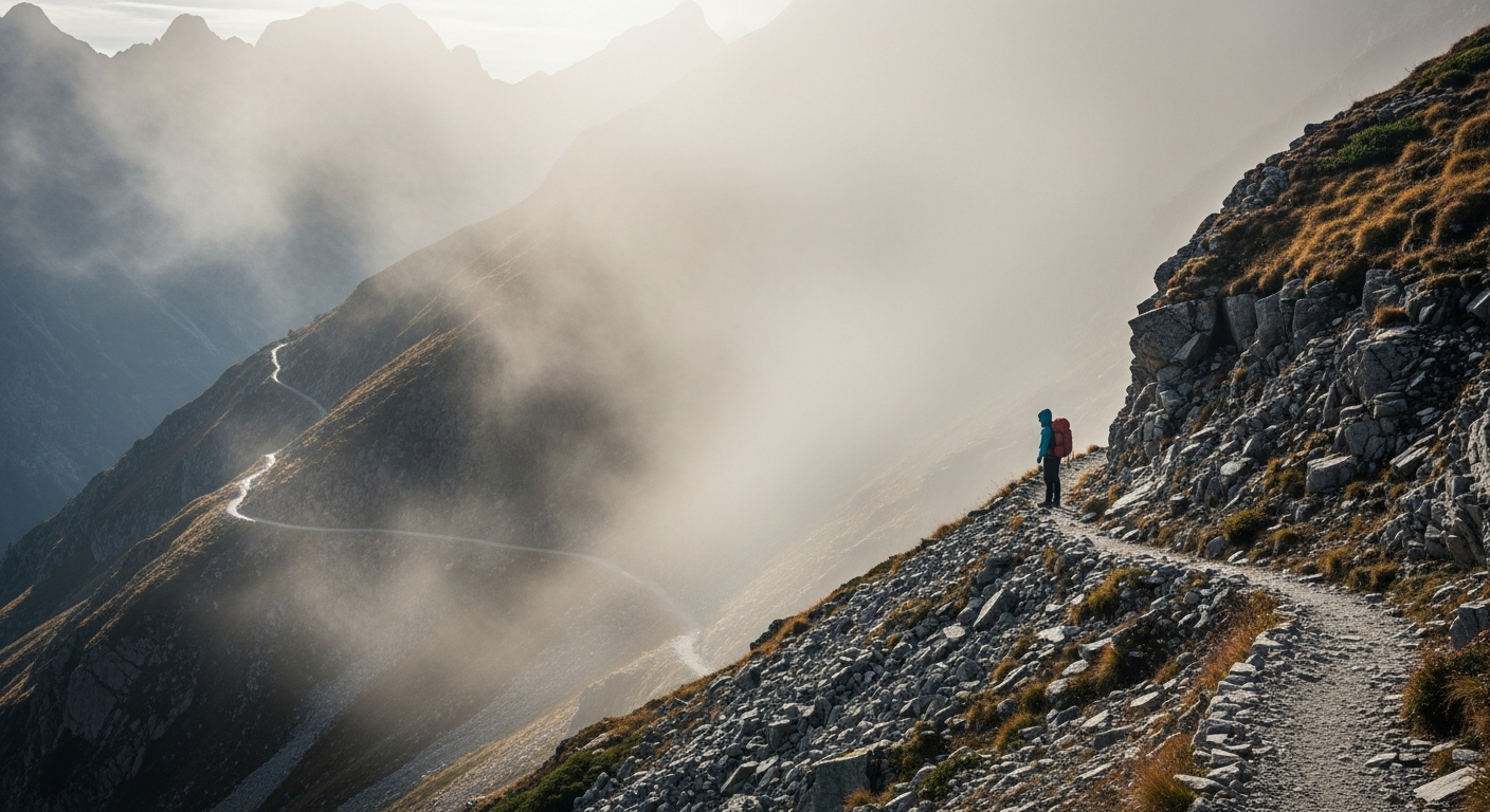 Switchbacks on a mountain trail