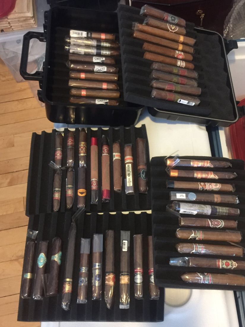 Travel cases packed full of cigars