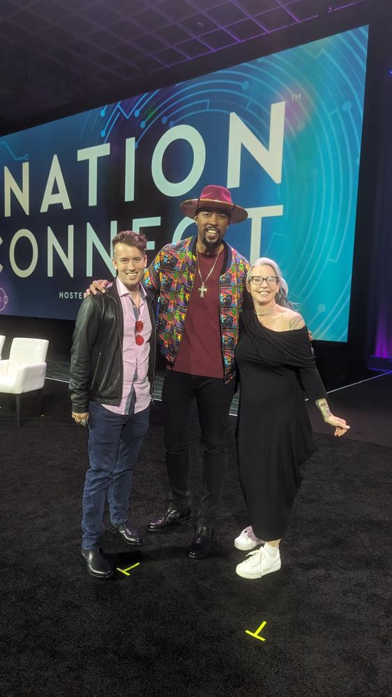 Ian, Montel Williams and Carrie on the main stage